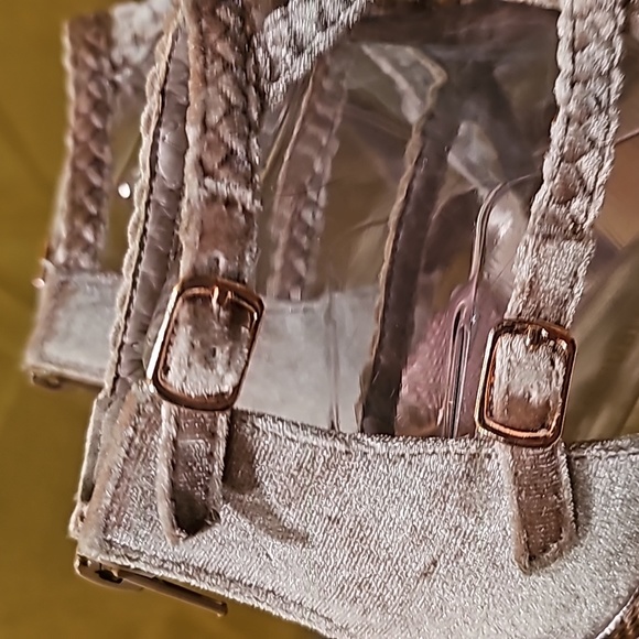 E Suede Strappy Heel Pink Rose soft sz 8 - Picture 4 of 7